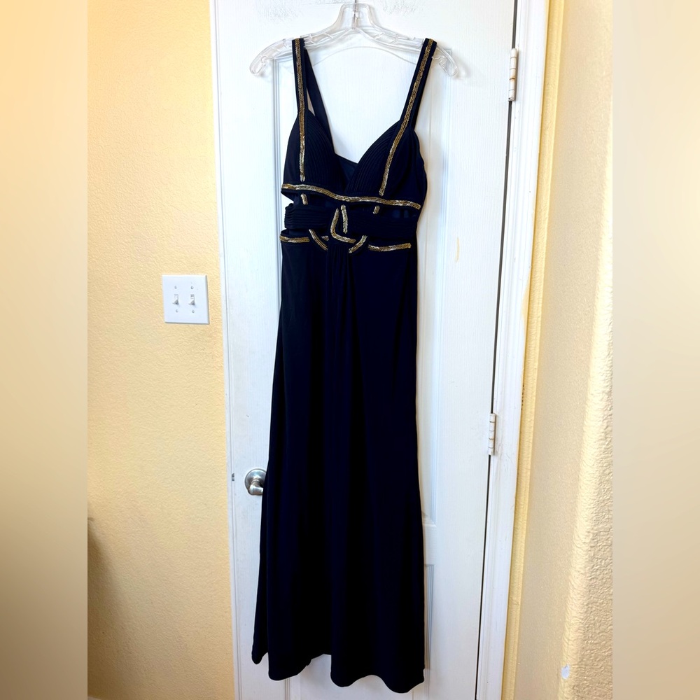 Betsey and Adam Navy Maxi Cutout Embellished Dress Size 6